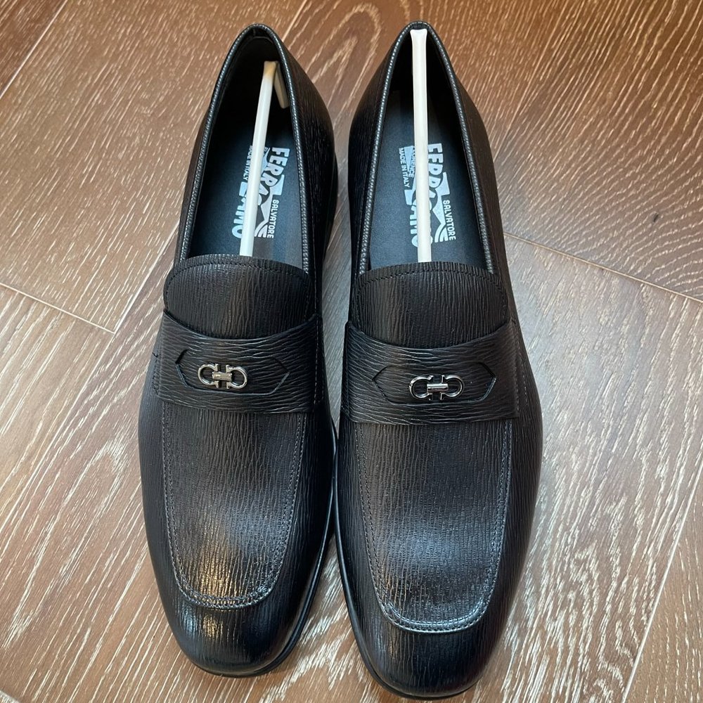 Salvatore Ferragamo Men's Martin Gancini Leather Penny Loafers 11.5 E